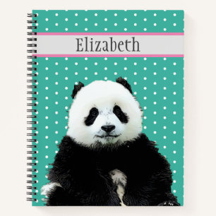 Personalisierter Niedlicher Panda-Bärenname Notizbuch