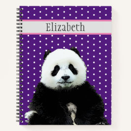 Personalisierter Niedlicher Panda-Bärenname Notizbuch
