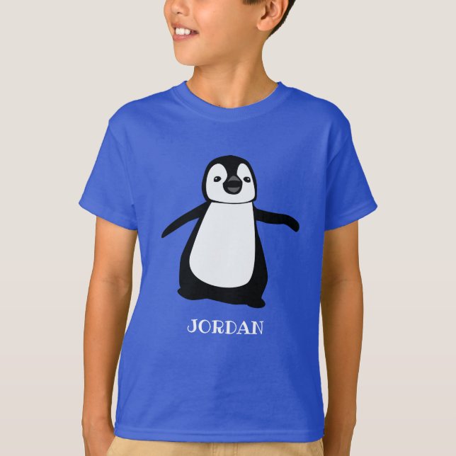 Personalisierter niedlicher Pinguin-Illustrator T-Shirt (Vorderseite)