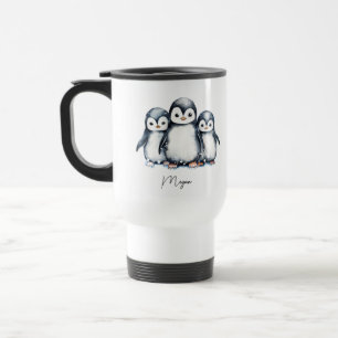 Personalisierter Niedlicher Pinguin Reisebecher
