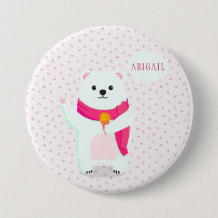 Personalisierter niedlicher Polarbär Button