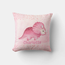Personalisierter Niedlicher Rosa Dinosaurier Kissen
