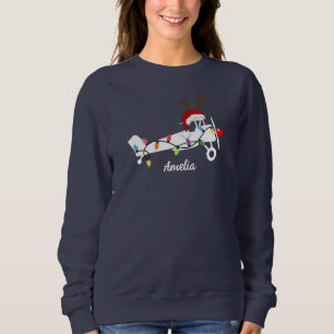 Personalisierter Niedlicher Rudolph-Flugzeugweih Sweatshirt