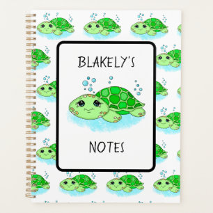 Personalisierter Niedlicher Schildkrötenname Planer