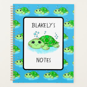 Personalisierter Niedlicher Schildkrötenname Planer