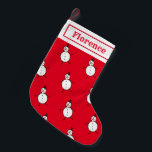 Personalisierter Niedlicher Snowman-Strumpf Kleiner Weihnachtsstrumpf<br><div class="desc">Dieser personalisierte Weihnachtsfest-Strumpf zeigt den Snowman-Charakter der Weihnachtszeit-Crew.</div>