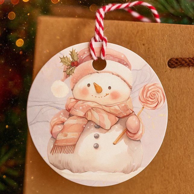Personalisierter Niedlicher Snowman Weihnachtsgesc Geschenkanhänger (Von Creator hochgeladen)