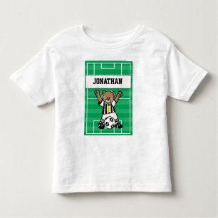 Personalisierter Niedlicher Soccer Teddy Bär (schw Kleinkind T-shirt