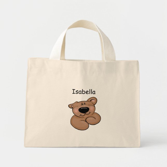 Personalisierter Niedlicher Teddybär Mini Stoffbeutel (Vorne)
