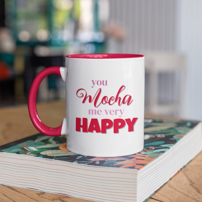 Personalisierter Niedlicher Valentinstag Tasse (Valentine's day custom two tones typography mug.)
