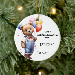 Personalisierter Niedlicher Valentinstag Wasserfar Keramik Ornament