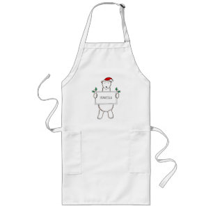 Personalisierter Niedlicher Weihnachtsbär Weihnach Lange Schürze