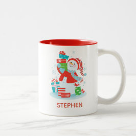 Personalisierter Niedlicher Weihnachtsfeiertag Sno Zweifarbige Tasse