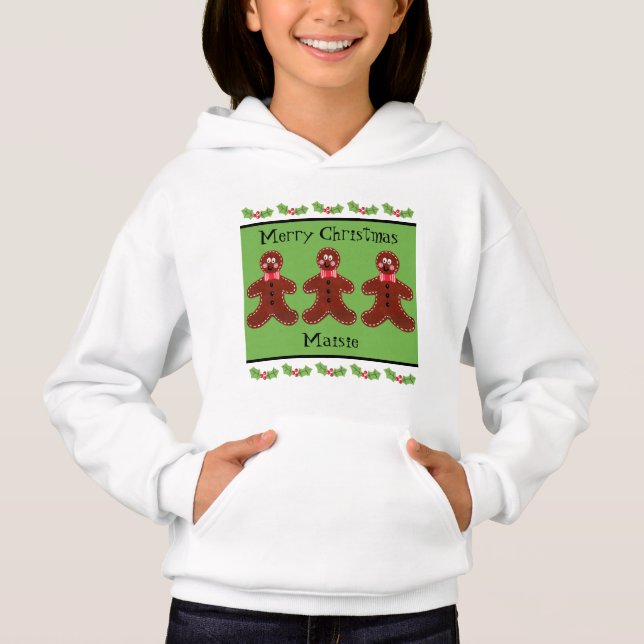 Personalisierter Niedlicher Weihnachtsmann Hoodie (Vorderseite)