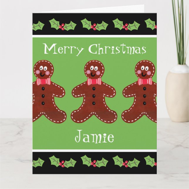 Personalisierter Niedlicher Weihnachtsmann Karte (Vorderseite)