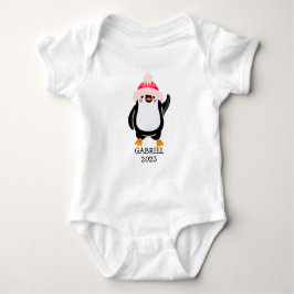 Personalisierter Niedlicher Weihnachtspenguin in R Baby Strampler