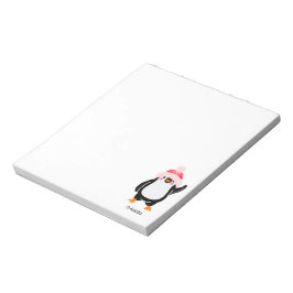 Personalisierter Niedlicher Weihnachtspenguin in R Notizblock