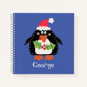 Personalisierter Niedlicher Weihnachtspenguin Notizbuch