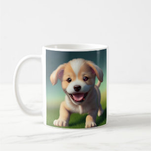 Personalisierter Niedlicher Welpenhund Kaffeetasse
