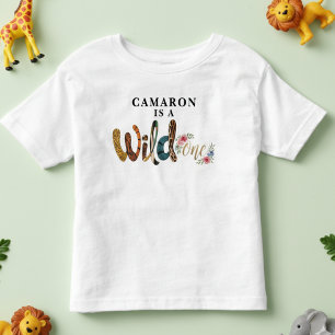 Personalisierter Niedlicher Wild Eins 1. Geburtsta Kleinkind T-shirt