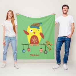 Personalisierter Niedlicher Winter Weihnachtsfest Fleecedecke