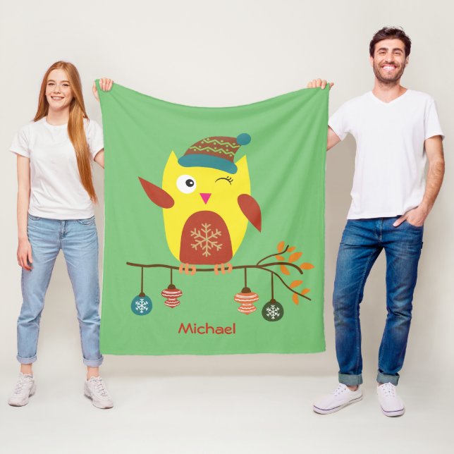 Personalisierter Niedlicher Winter Weihnachtsfest Fleecedecke (Beispiel)