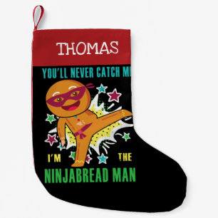 Personalisierter Ninjabread Man wird mich nie fang Kleiner Weihnachtsstrumpf