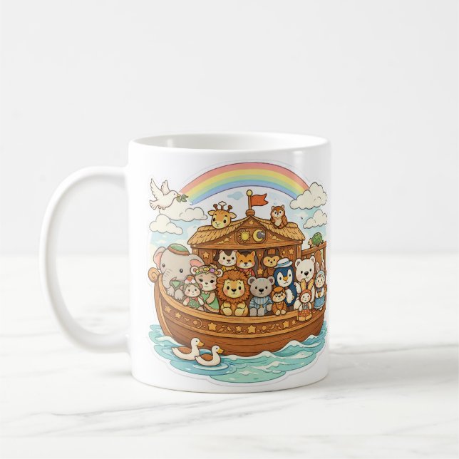 Personalisierter Noahs-Arch-Becher Kaffeetasse (Links)