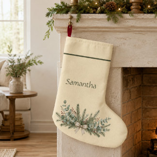 Personalisierter nordischer botanischer Weihnachts Großer Weihnachtsstrumpf