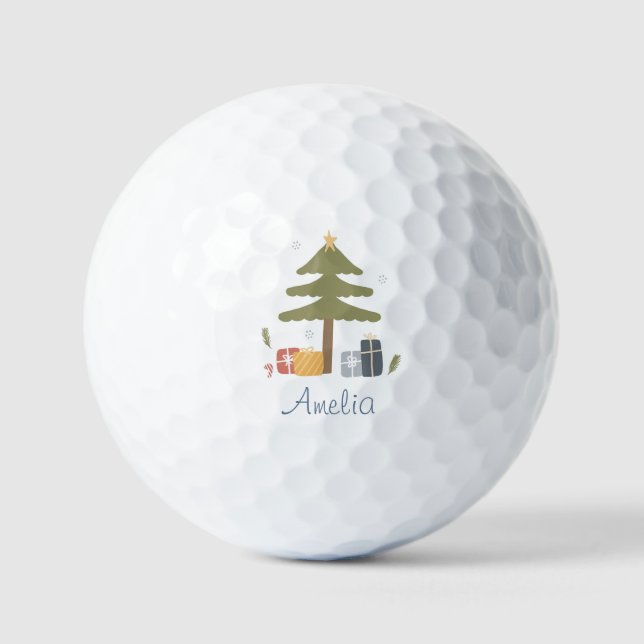 Personalisierter Nordischer Weihnachtsbaumurlaub Golfball (Vorderseite)