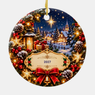 Personalisierter Nordpol-Zauberschlüssel-Weihnacht Keramik Ornament
