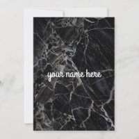 Personalisierter Notecard aus schwarzem Marmor