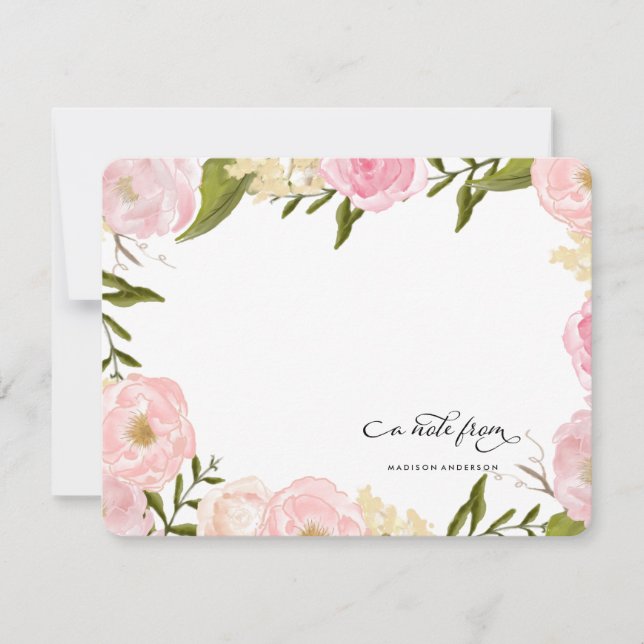 Personalisierter Notecard FLORAL ROMANCE Mitteilungskarte (Vorderseite)