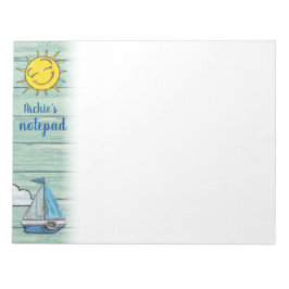 Personalisierter Notepad 3 Driftwood Beach Design Notizblock