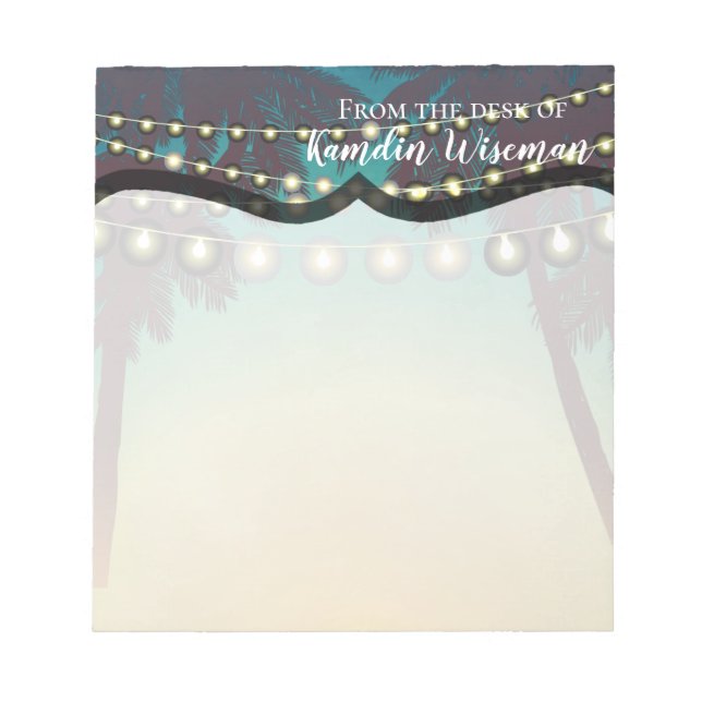 Personalisierter Notepad Beach Sunset Palm Tree St Notizblock (Vorderseite)