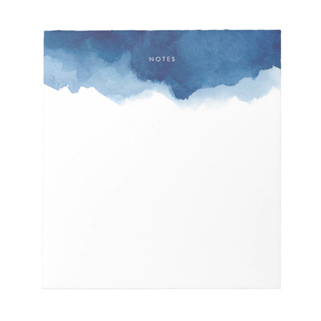 Personalisierter Notepad  Blue Watercolor Splash Notizblock (Vorderseite)