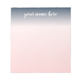 Personalisierter Notepad in Blau und Rosa Notizblock