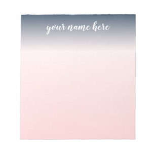 Personalisierter Notepad in Blau und Rosa Notizblock