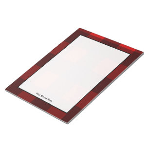 Personalisierter Notepad in Rot und Schwarz Notizblock