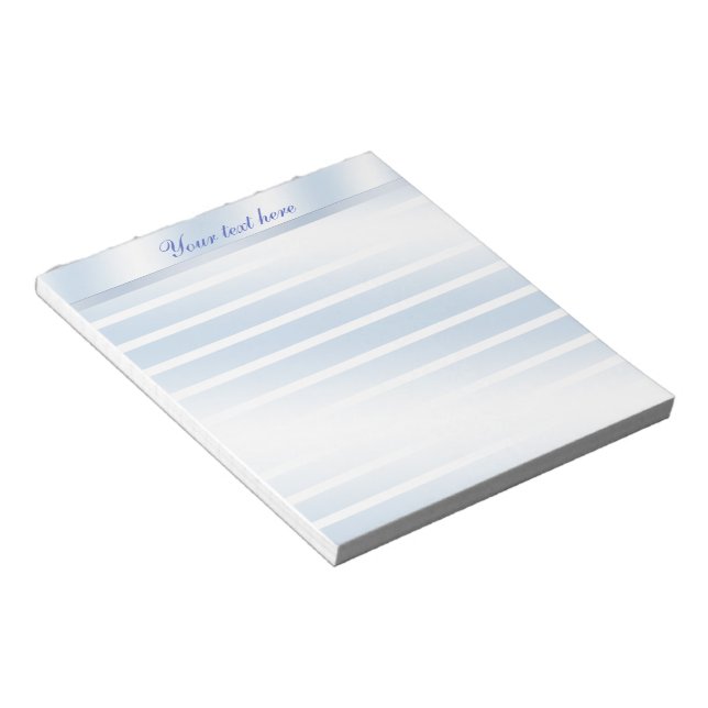 Personalisierter Notepad mit blauer Reflektion Notizblock (angewinkelt)