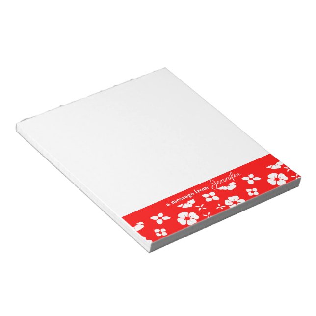 Personalisierter Notepad mit  Blume Notizblock (angewinkelt)