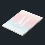 Personalisierter Notizblock mit pastellfarbenem Re<br><div class="desc">Personalisierte pastellfarbene Regenbogengestaltung. Mit Platz für Ihren Namen und Initial. Die leichte Art,  aus der Menge stehend cool auszusehen.</div>