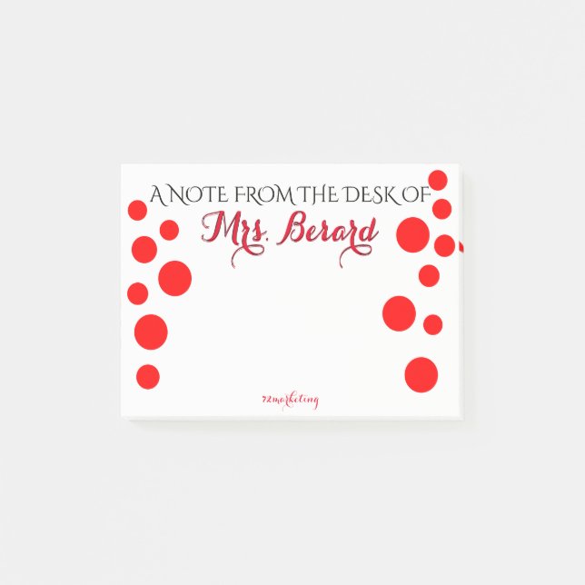 PERSONALISIERTER NOTIZBLOCK VOM SCHREIBTISCH DES (Vorderseite)