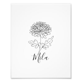 Personalisierter November Chrysanthemum Birth Blum Fotodruck