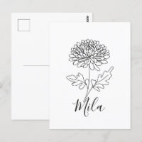 Personalisierter November Chrysanthemum Birth Blum