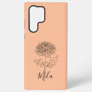 Personalisierter November Chrysanthemum Birth Blum Samsung Galaxy Hülle
