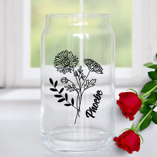 Personalisierter November Geburtstag Blume Chrysan Dosenglas