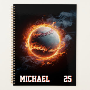 Personalisierter Nummer- und Namens-Baseball auf F Planer