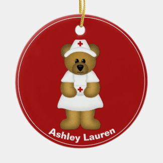 Personalisierter Nurse Bär Weihnachtsschmuck