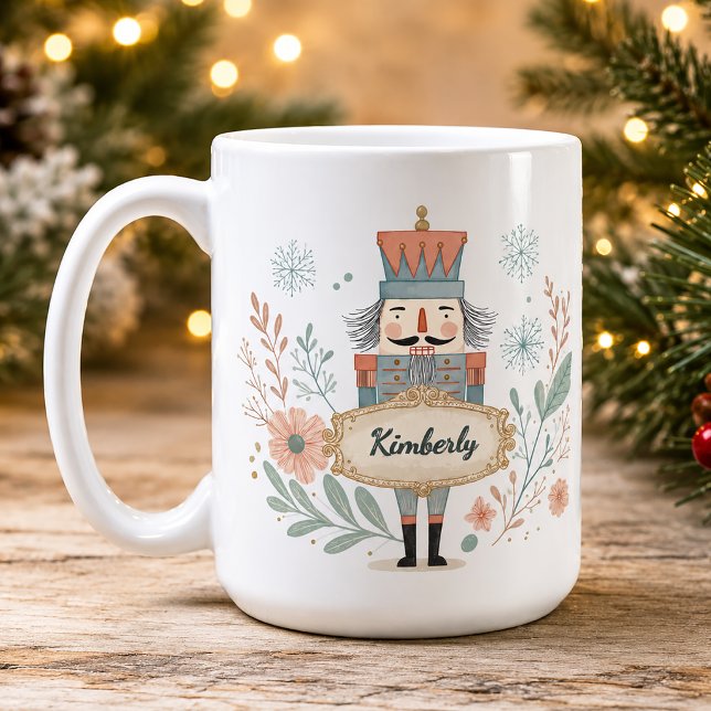 Personalisierter Nussknacker-Weihnachtsname Kaffeetasse (Personalized Christmas Nutcracker Mug)